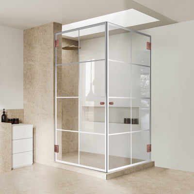 Shower enclosure with hinged door #Clear