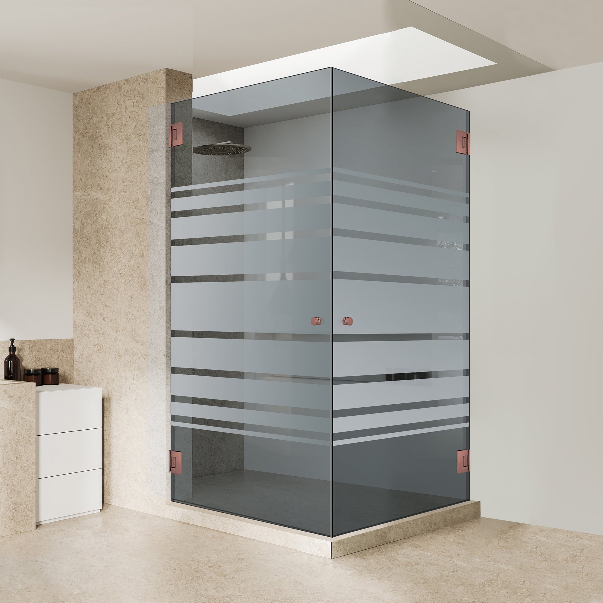 Shower enclosure with hinged door #Grey