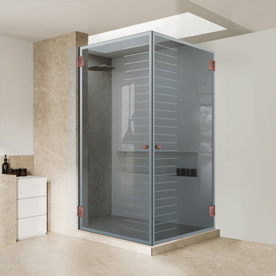 Shower enclosure with hinged door #Grey