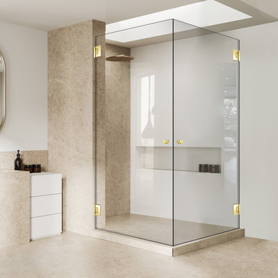 Shower enclosure with hinged door #Clear