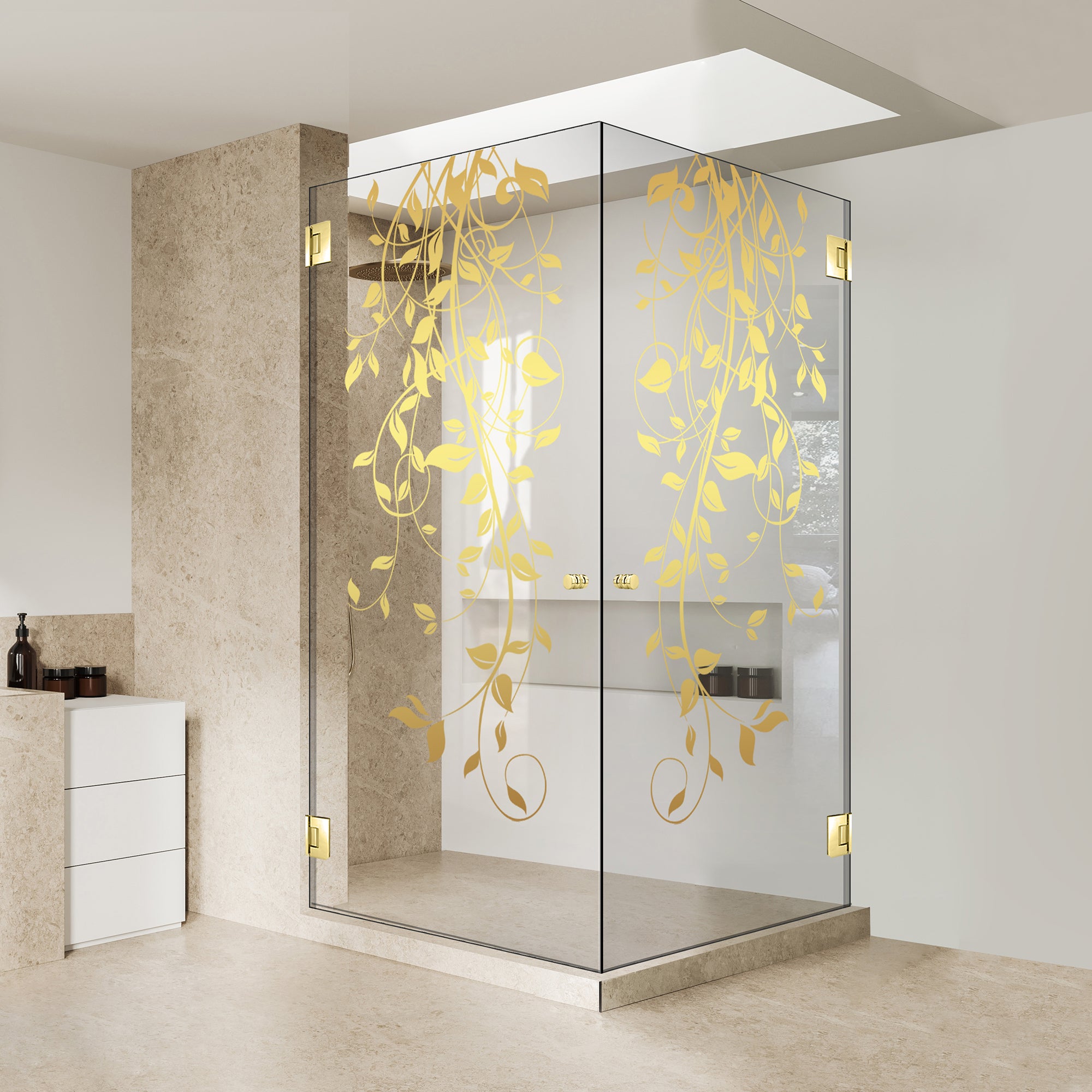 Shower enclosure with hinged door #Clear