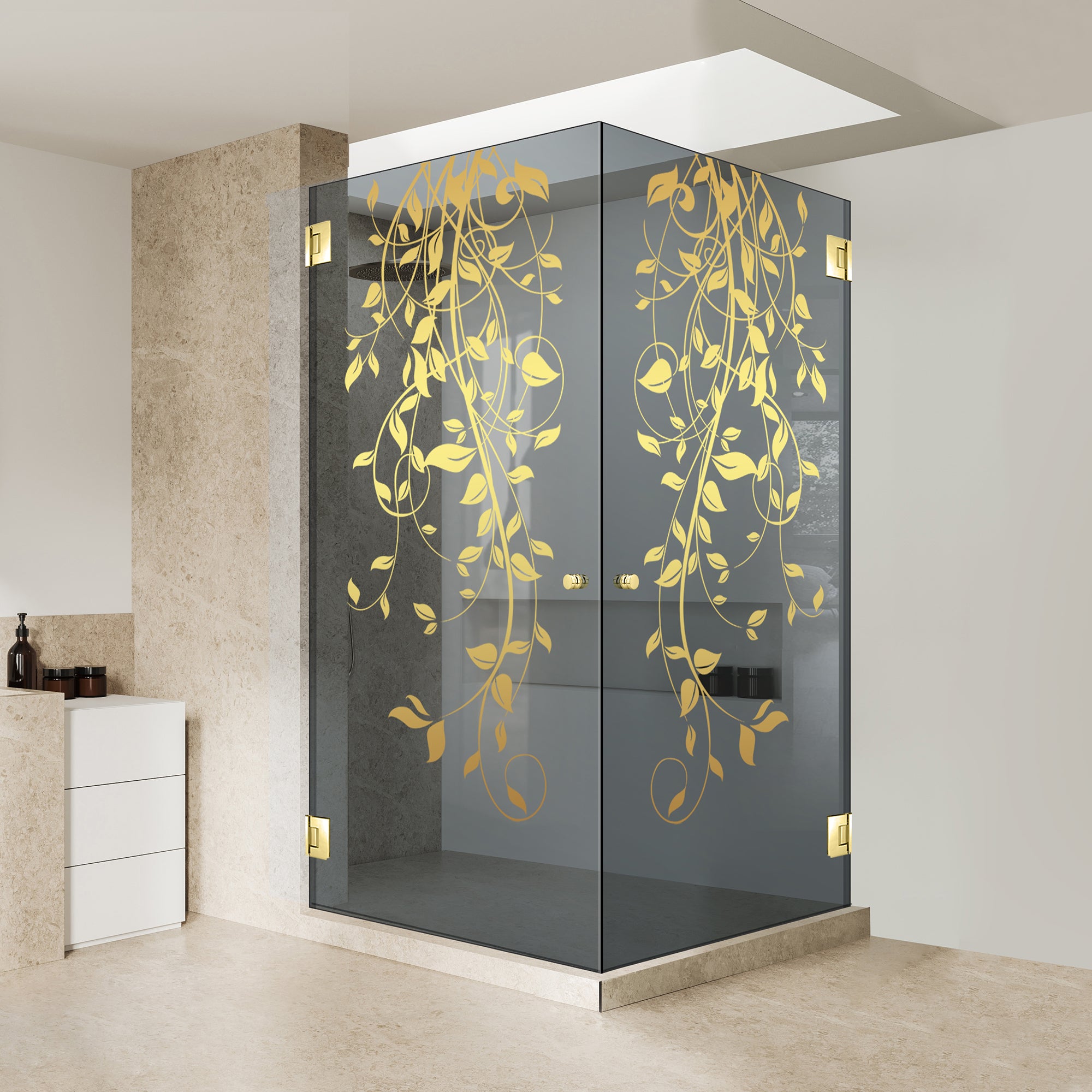 Shower enclosure with hinged door #Grey