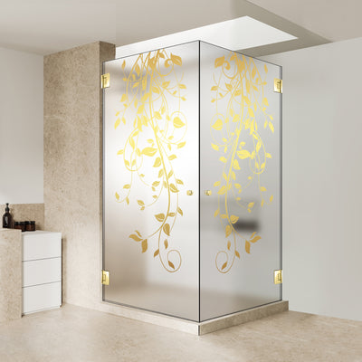 Shower enclosure with hinged door #Satiné