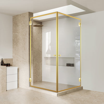 Shower enclosure with hinged door #Clear