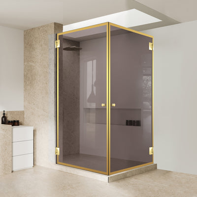 Shower enclosure with hinged door #Bronze