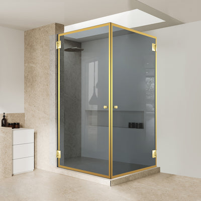 Shower enclosure with hinged door #Grey
