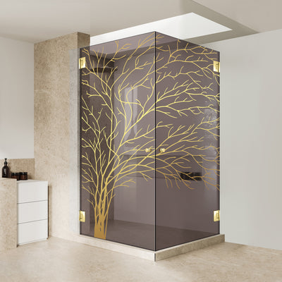 Shower enclosure with hinged door #Bronze