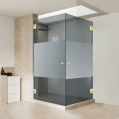 Shower enclosure with hinged door #Grey
