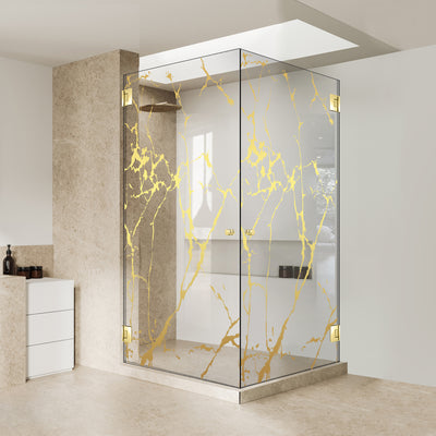 Shower enclosure with hinged door #Clear
