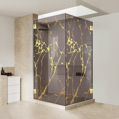 Shower enclosure with hinged door #Bronze