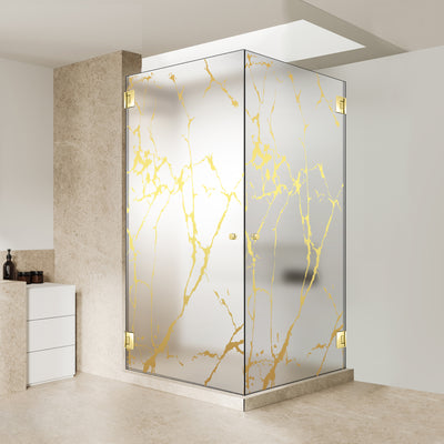 Shower enclosure with hinged door #Satiné