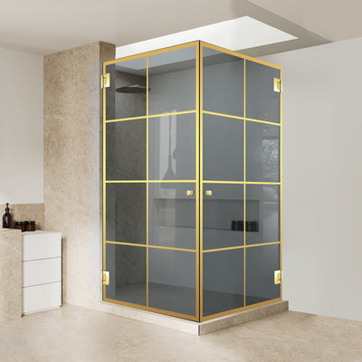 Shower enclosure with hinged door #Grey