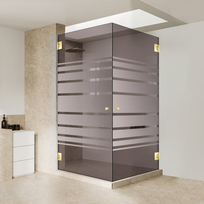 Shower enclosure with hinged door #Bronze