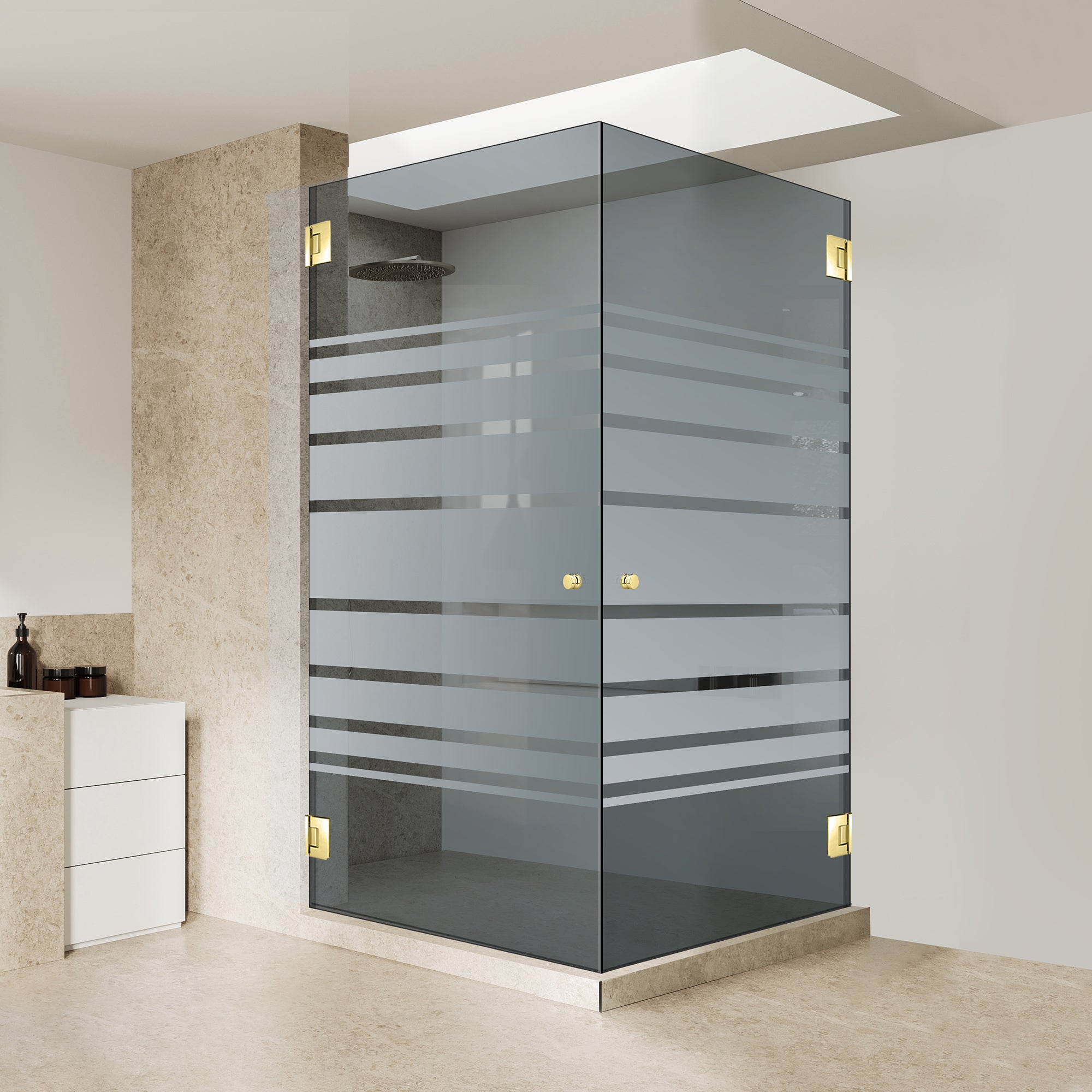 Shower enclosure with hinged door #Grey