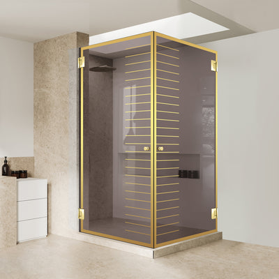 Shower enclosure with hinged door #Bronze