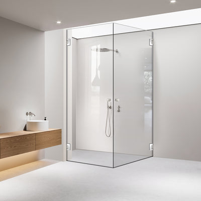 Shower enclosure with hinged door #Clear