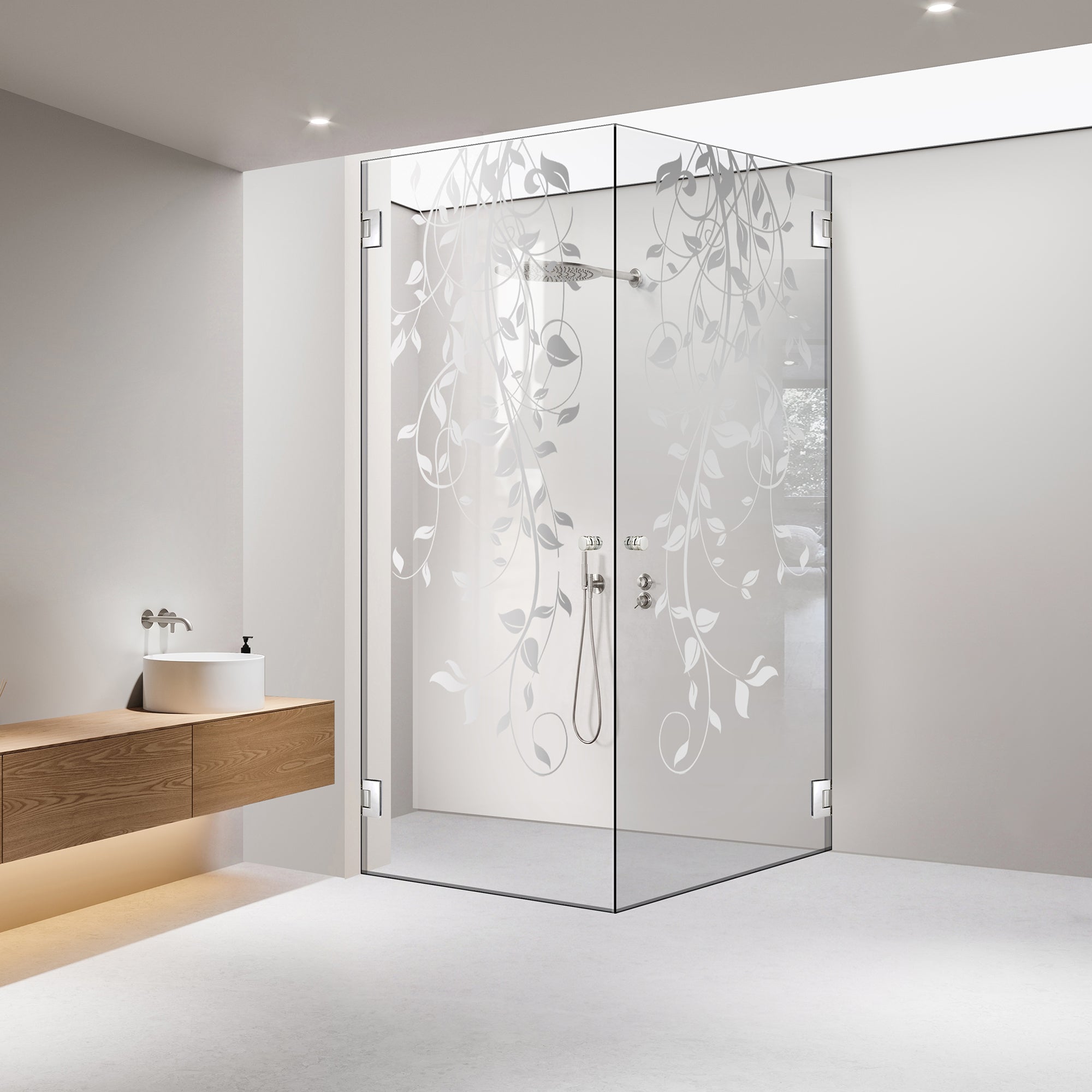Shower enclosure with hinged door #Clear
