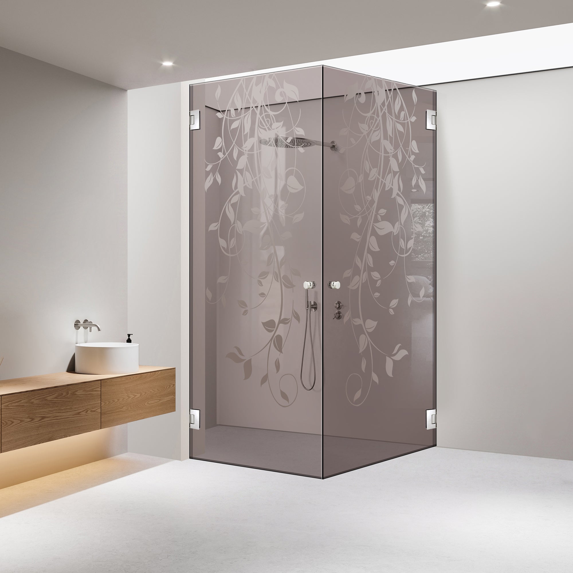 Shower enclosure with hinged door #Bronze
