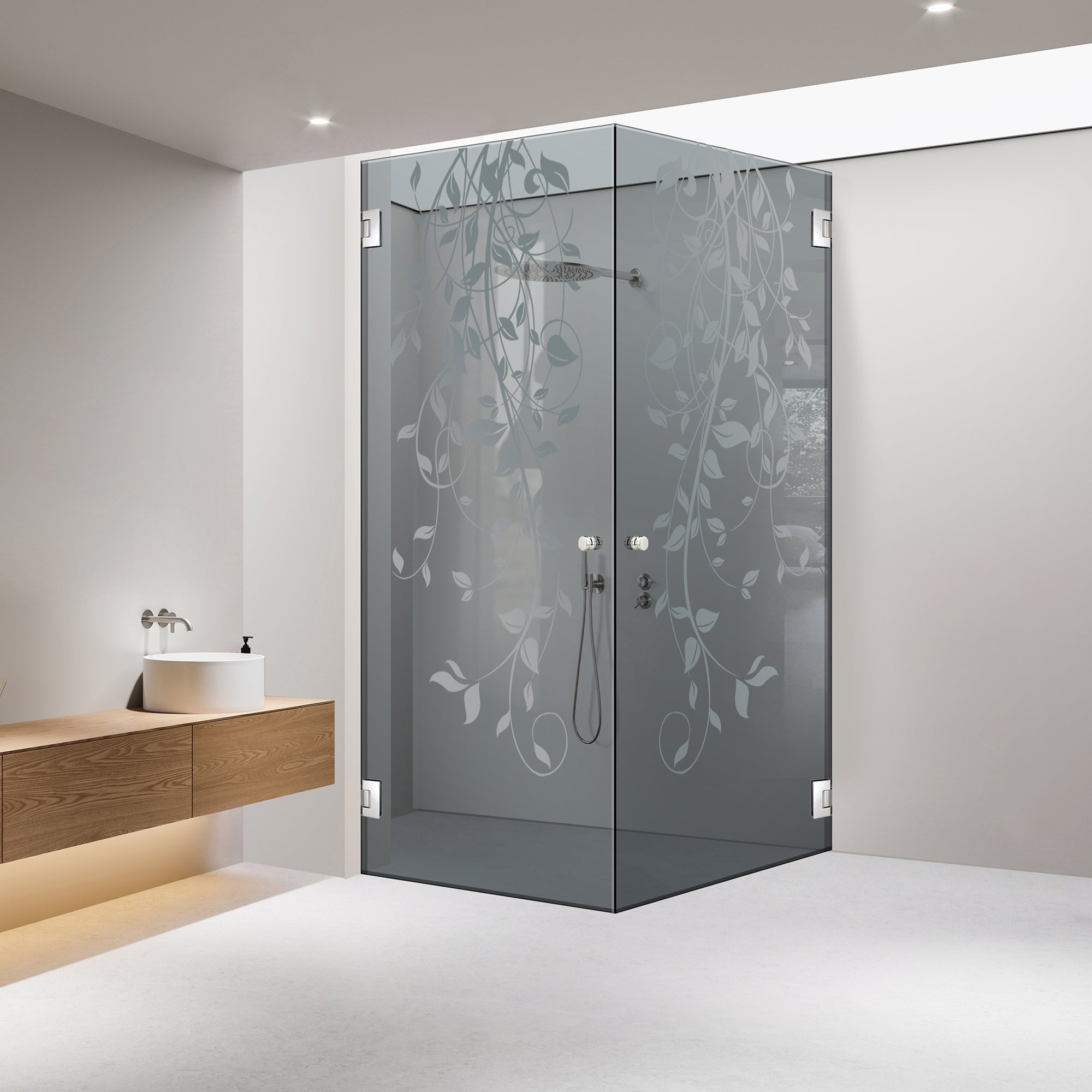 Shower enclosure with hinged door #Grey