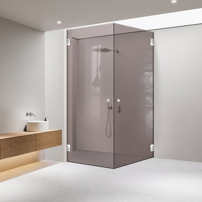 Shower enclosure with hinged door #Bronze