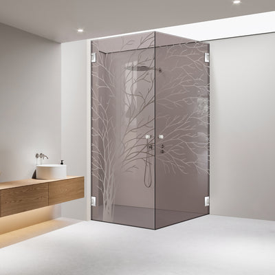 Shower enclosure with hinged door #Bronze