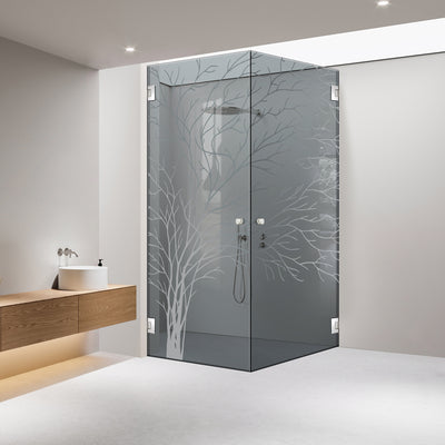 Shower enclosure with hinged door #Grey