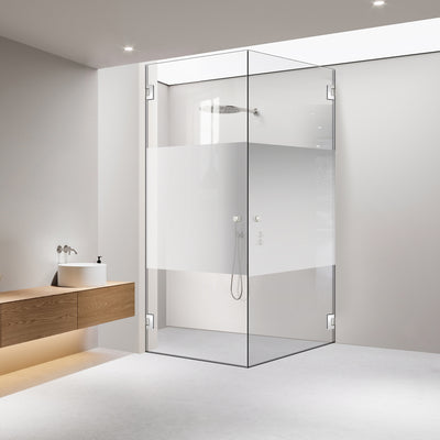 Shower enclosure with hinged door #Clear