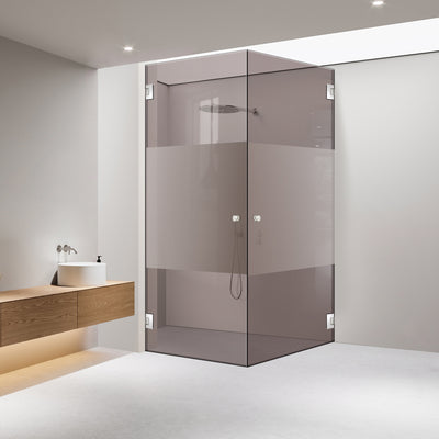 Shower enclosure with hinged door #Bronze