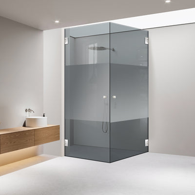Shower enclosure with hinged door #Grey