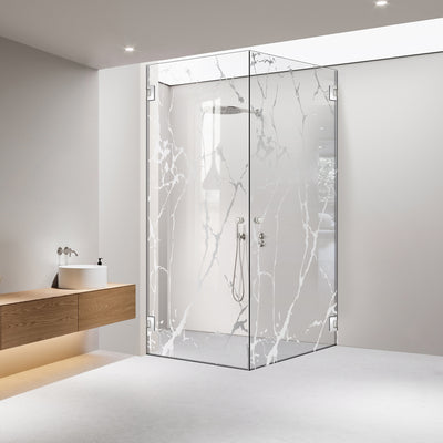 Shower enclosure with hinged door #Clear