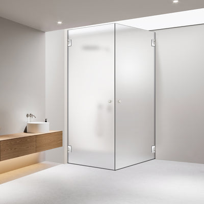 Shower enclosure with hinged door #Satiné
