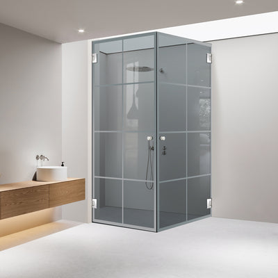 Shower enclosure with hinged door #Grey