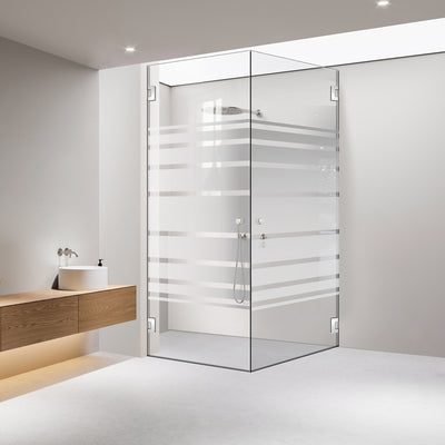 Shower enclosure with hinged door #Clear