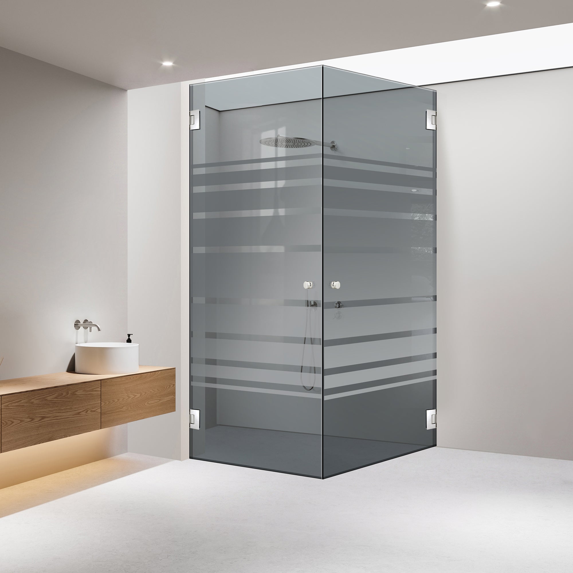 Shower enclosure with hinged door #Grey