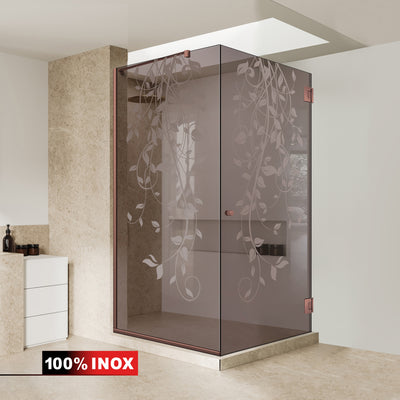 Shower enclosure with swing door #Bronze