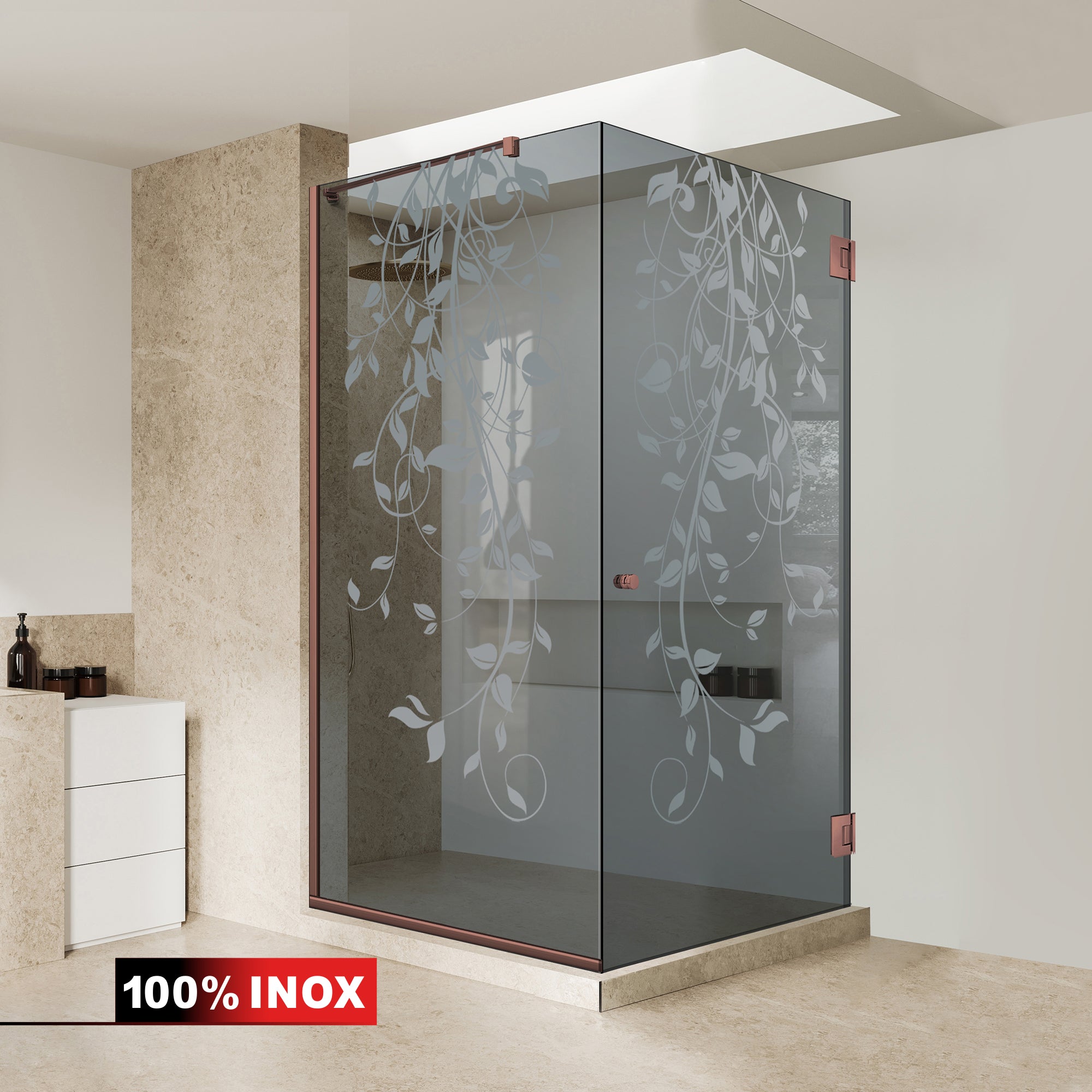 Shower enclosure with swing door #Grey