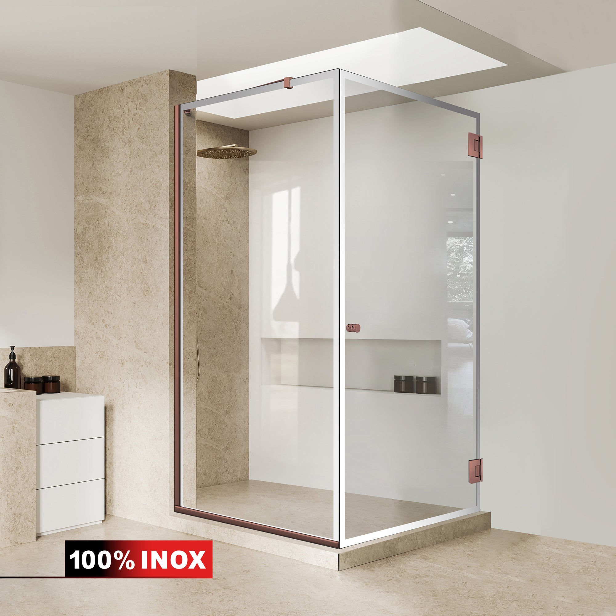 Shower enclosure with swing door #Clear
