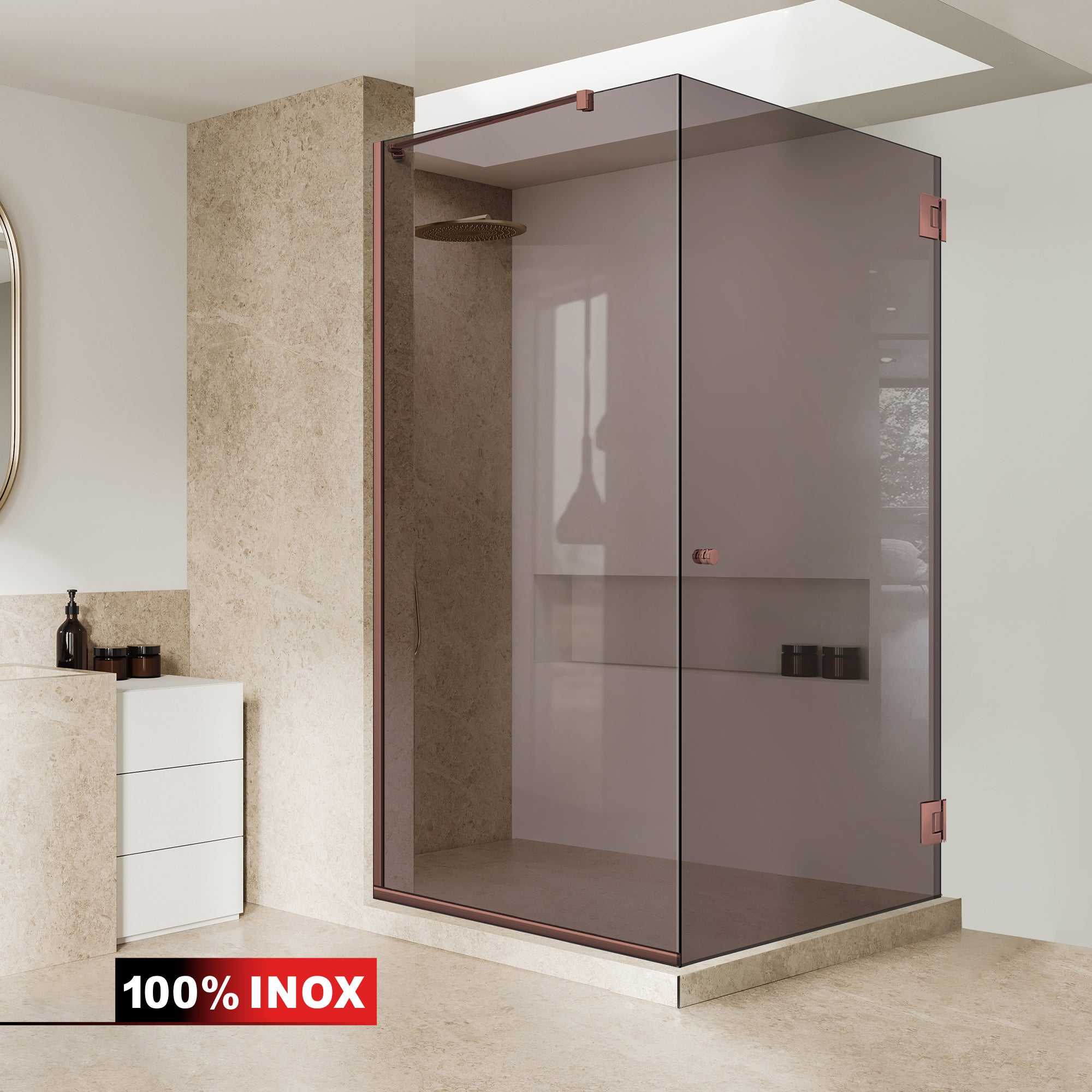 Shower enclosure with swing door #Bronze