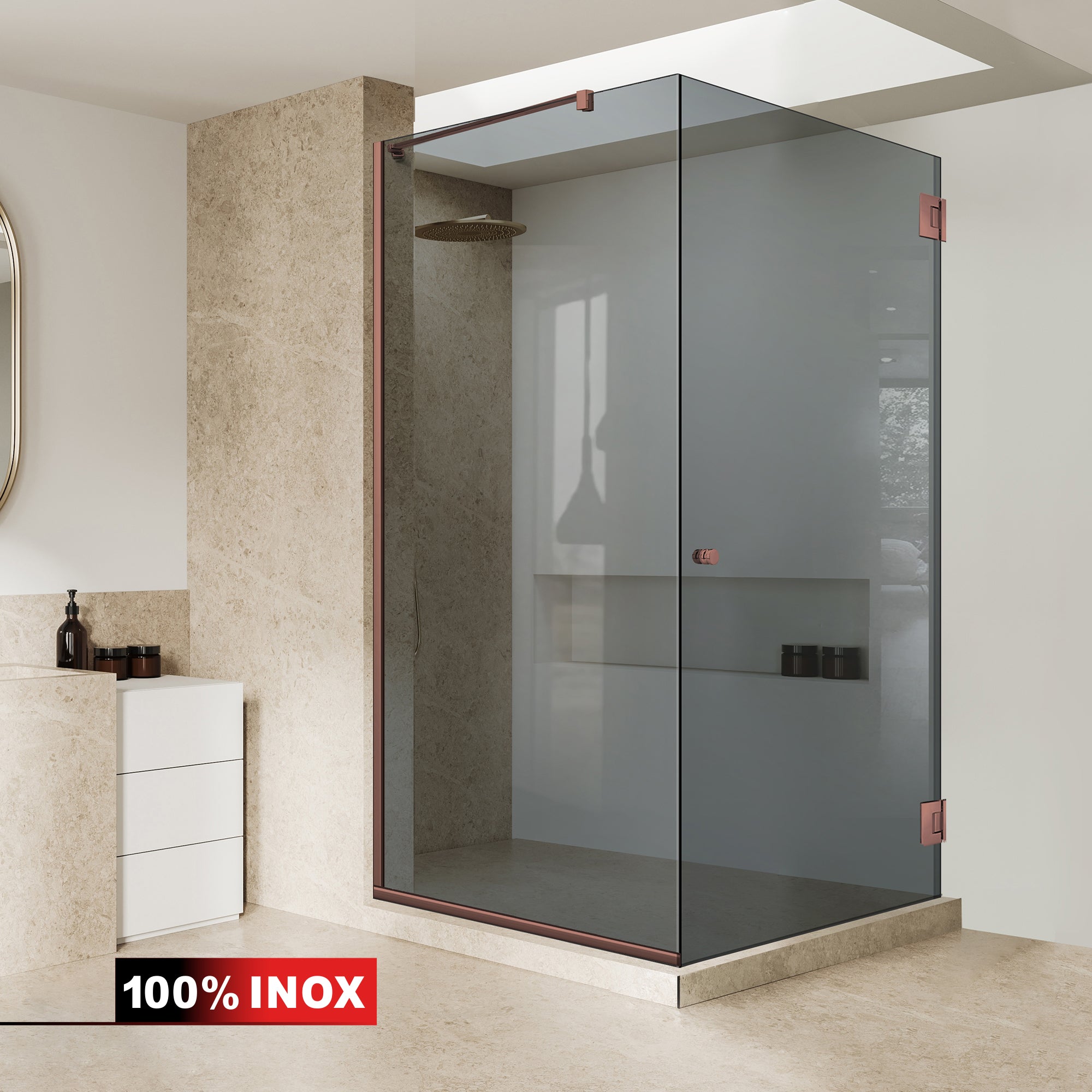 Shower enclosure with swing door #Grey