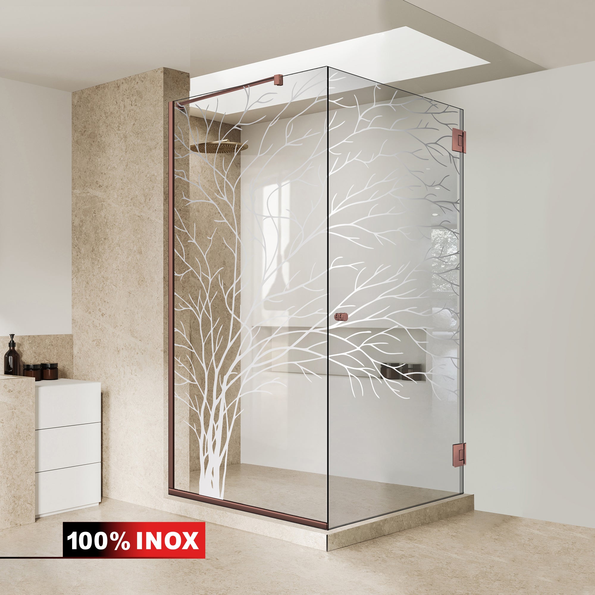 Shower enclosure with swing door #Clear