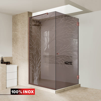 Shower enclosure with swing door #Bronze