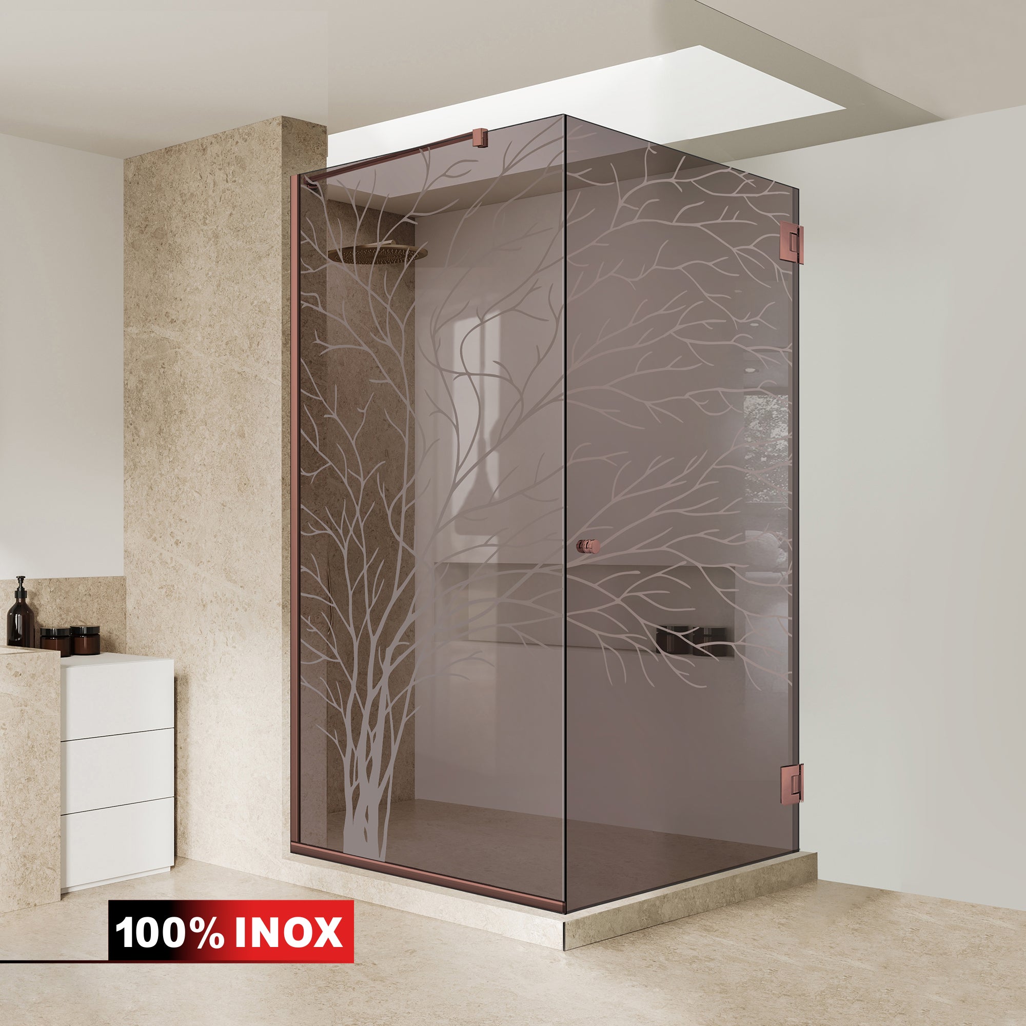 Shower enclosure with swing door #Bronze