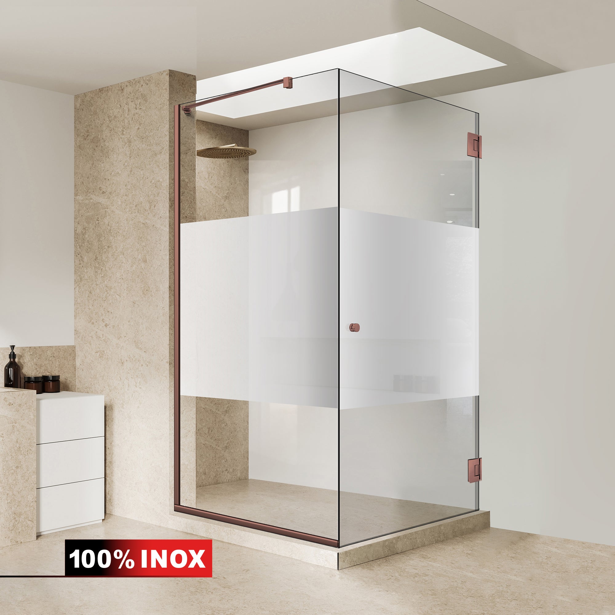 Shower enclosure with swing door #Clear
