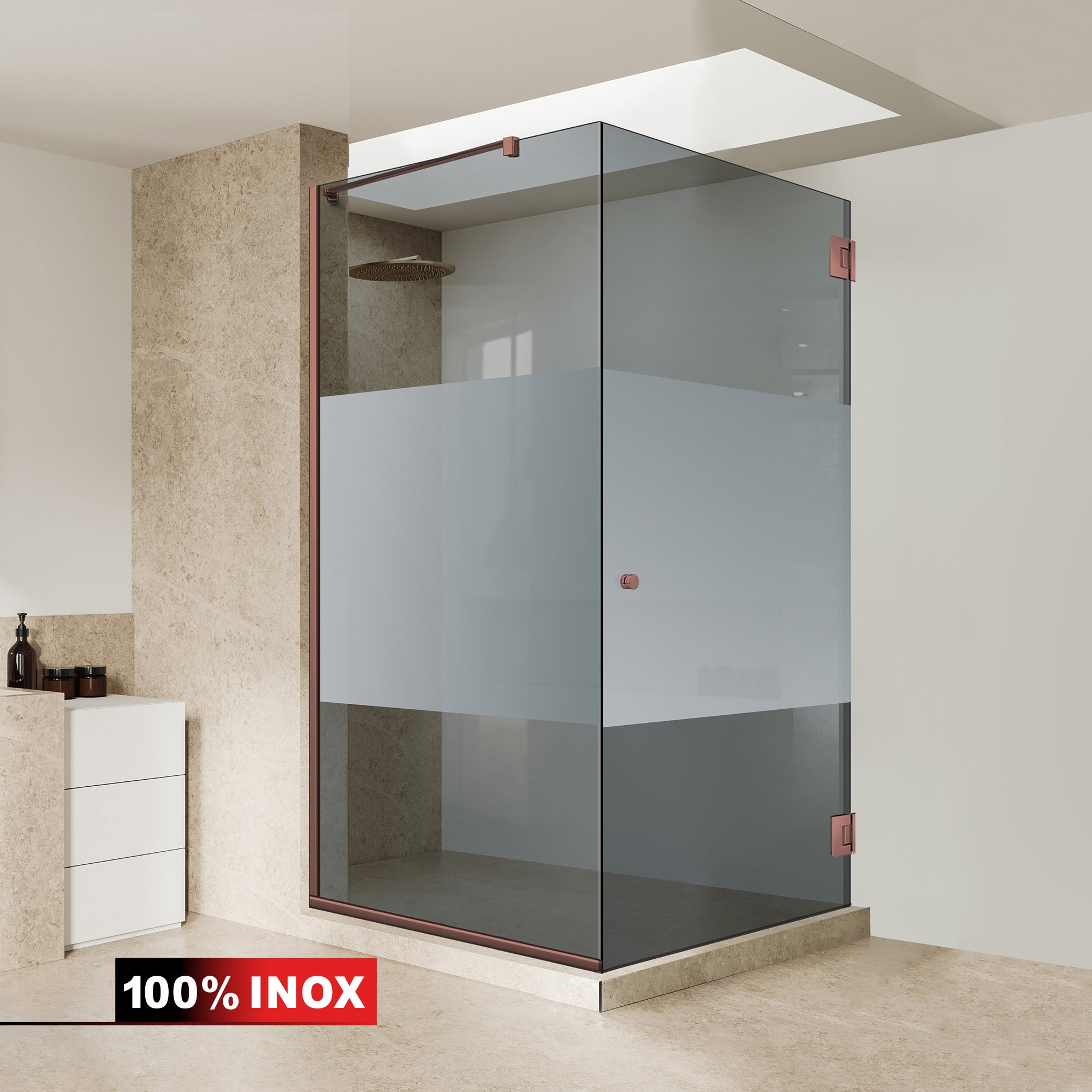 Shower enclosure with swing door #Grey