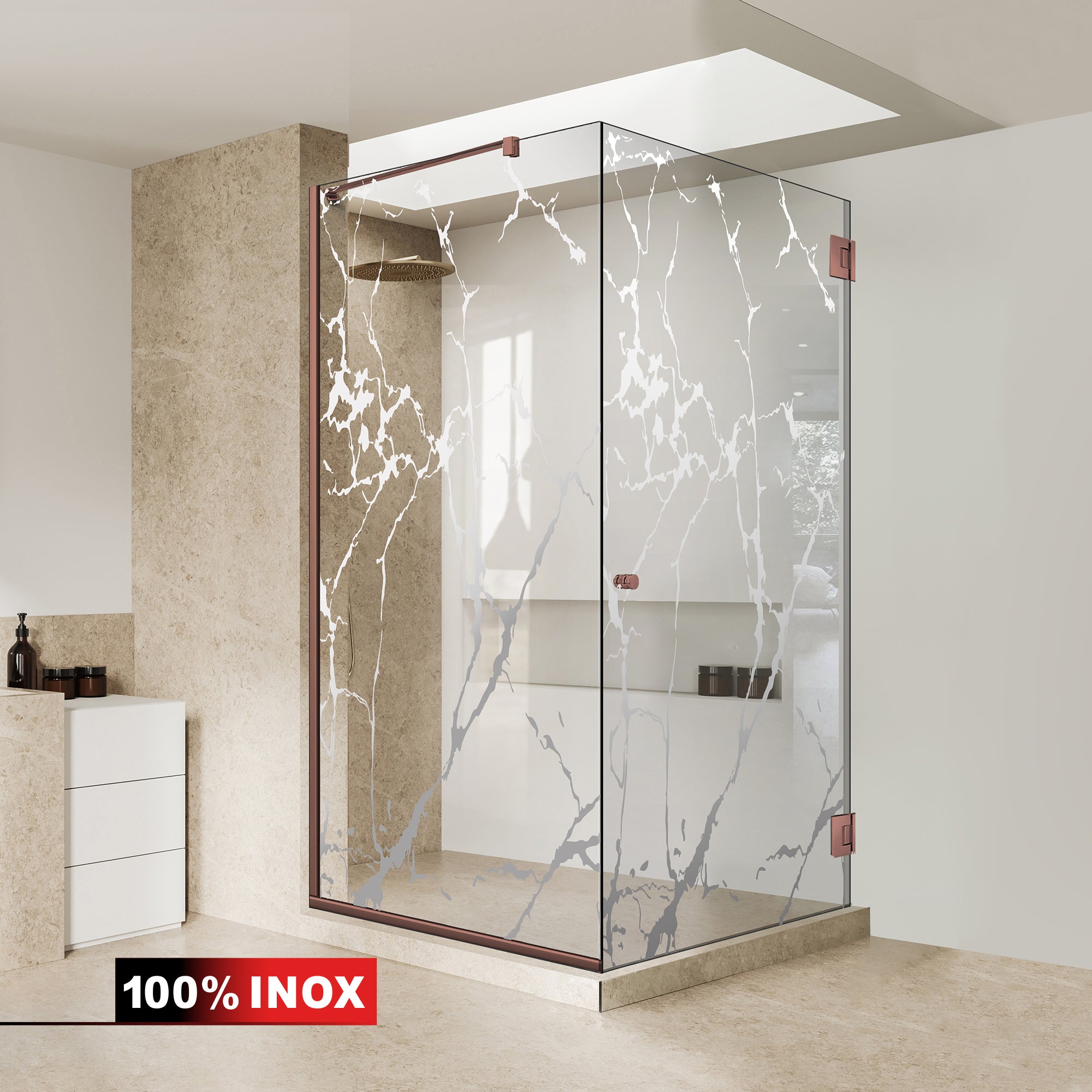 Shower enclosure with swing door #Clear