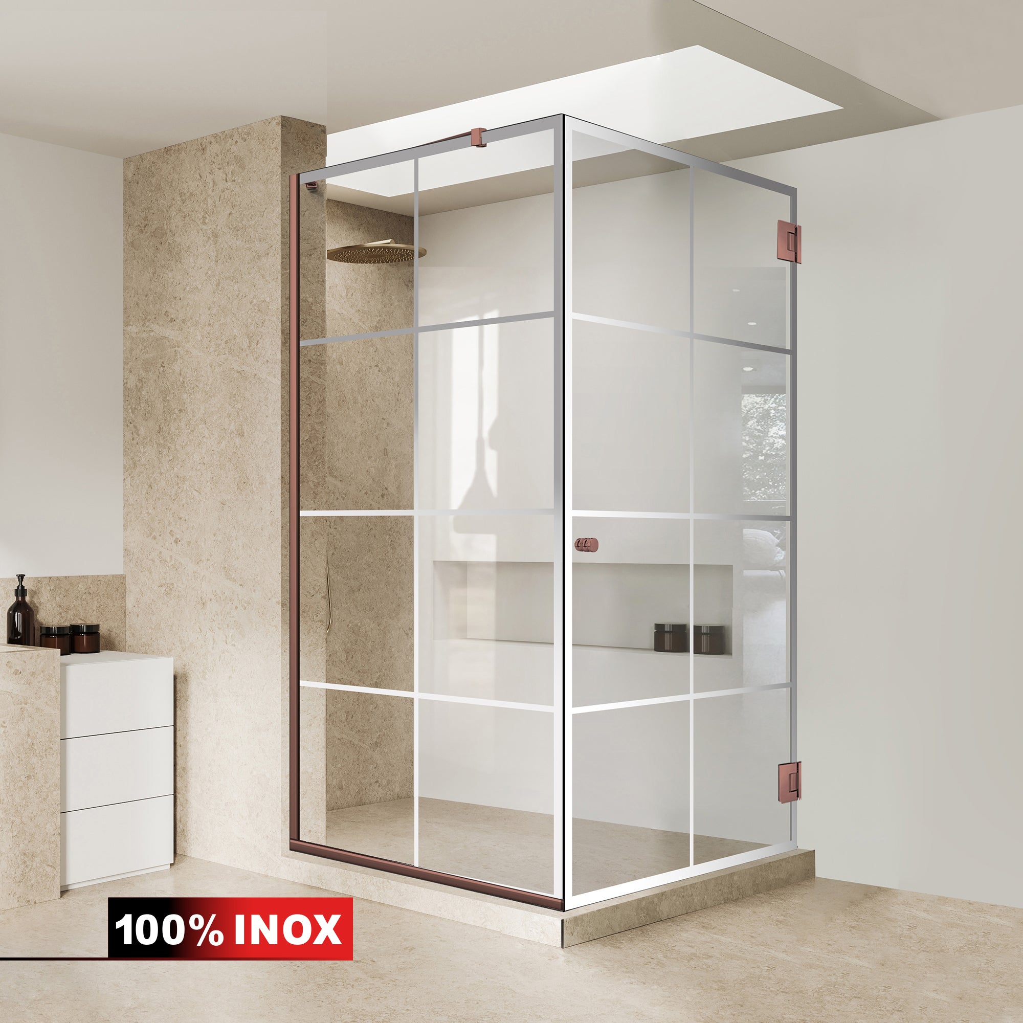 Shower enclosure with swing door #Clear
