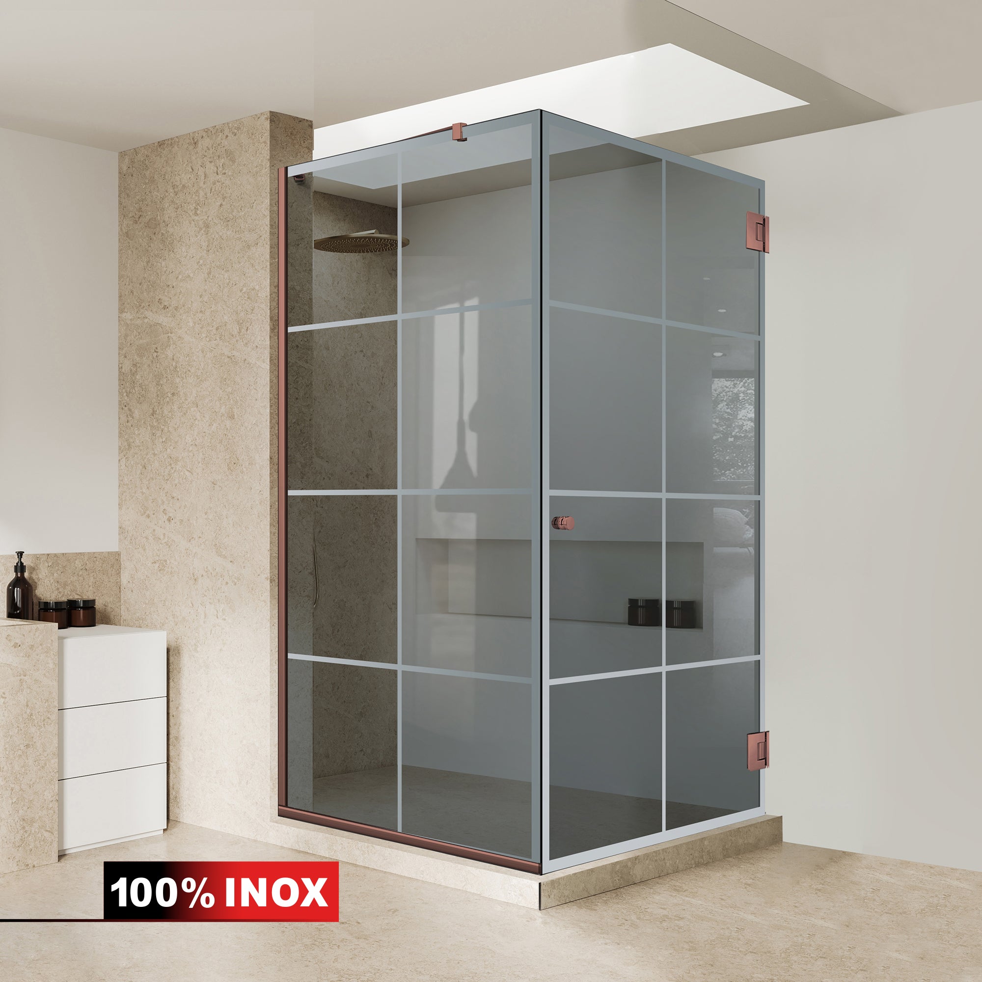 Shower enclosure with swing door #Grey