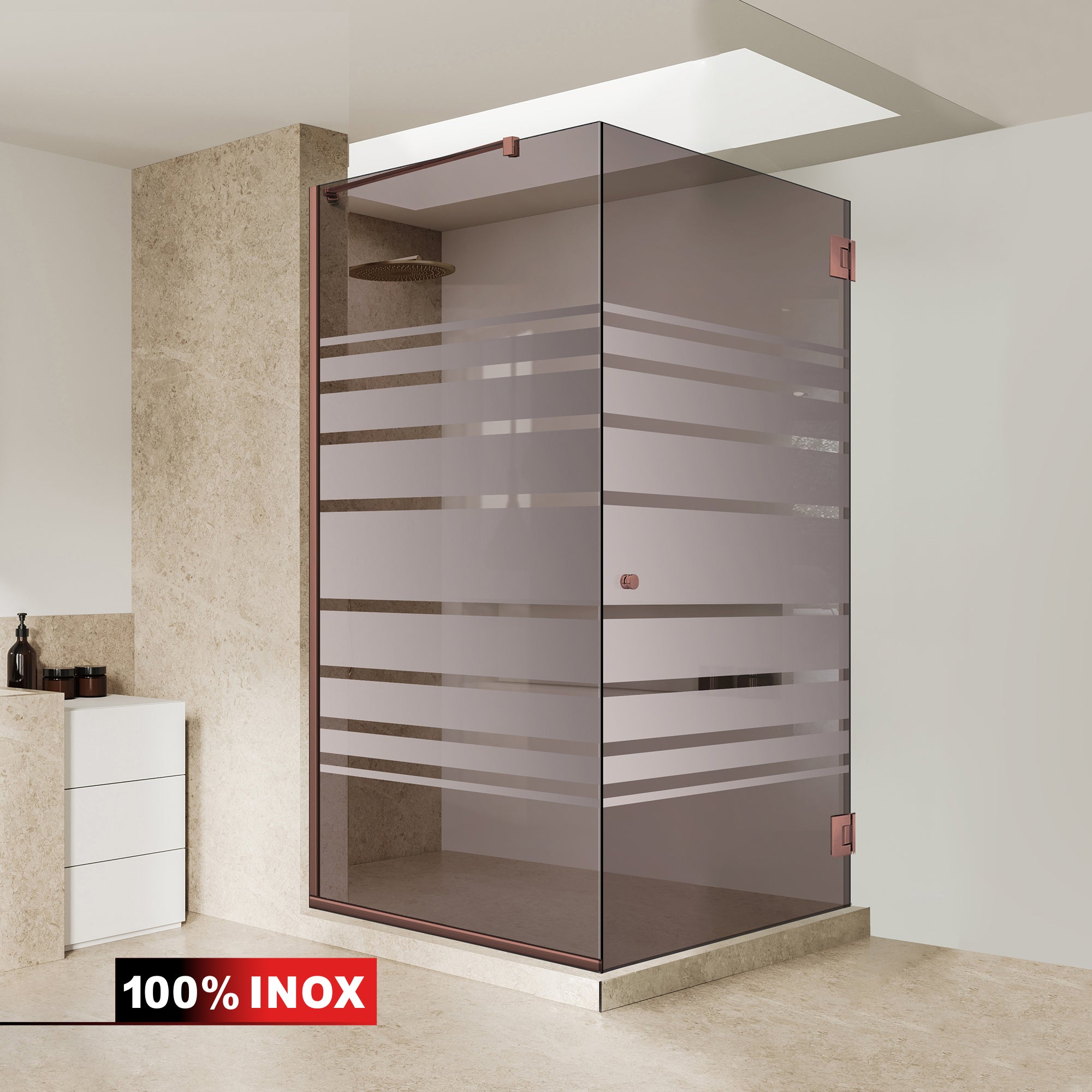 Shower enclosure with swing door #Bronze