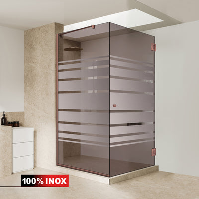 Shower enclosure with swing door #Bronze