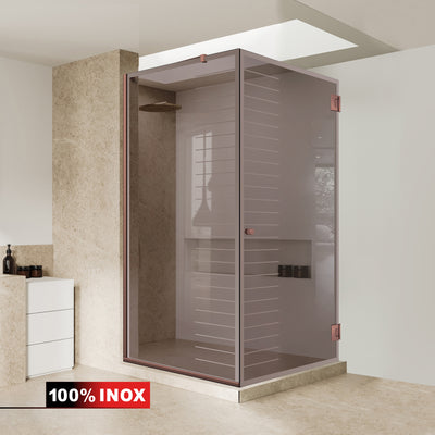 Shower enclosure with swing door #Bronze